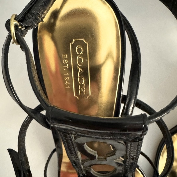 Coach black scrappy heels 8.5 - Picture 5 of 6